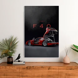 Classic Supercar F40 Teardown Poster And Print Pop Luxury Racing Canvas Painting Sports Car Engine Wall Art Room Home Decoration