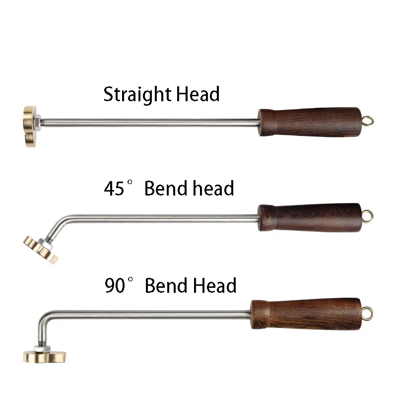 Logo Stamp Branding Iron Handle Burning Mold Stamp on Beef Meat Cake Bread DIY Wooden Brass Mold