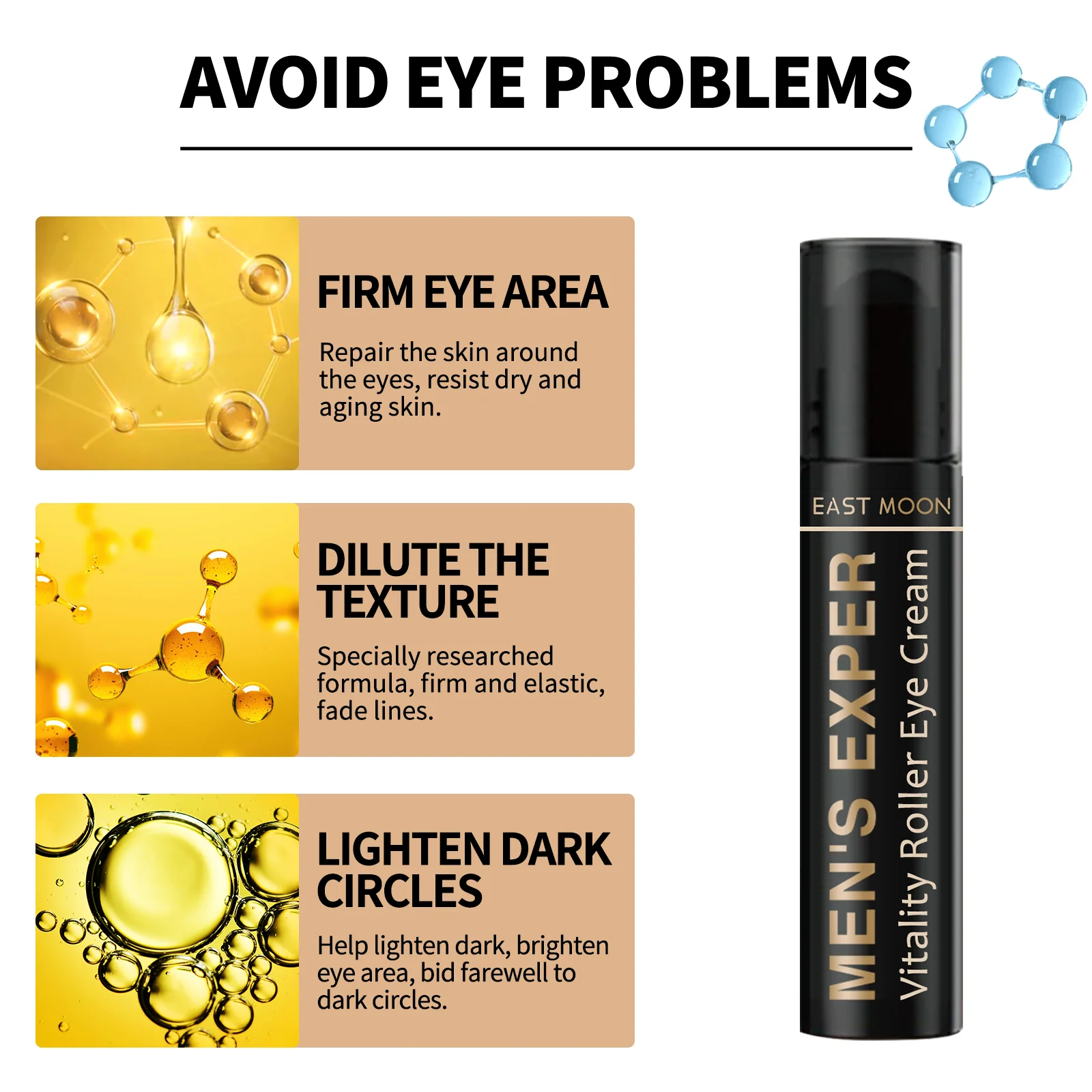 Männer Retinol Augencreme Augenbeutel Straffende Lifting-Creme Aufhellung Augenringe Haut Sofortige Augenreparatur Serum Stick Remover Gel – Detail 2