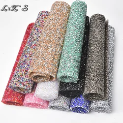 Colorful 24*40cm Crystal Rhinestone Diamond Mesh Hot Fix Self Adhesive Sticker Sheet For DIY Bags Dress Clothing Jewelry Crafts