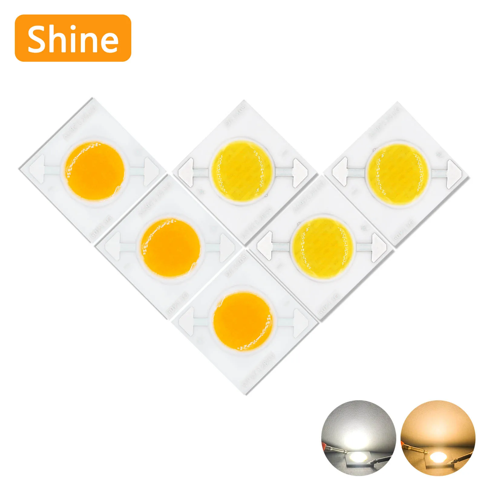 

1/3/10pcs LED 3W Spotlight Flashlight Projection Light Source 3V 1000mA DIY Ceramic Beads Lighting Accessories 2700K 5000K