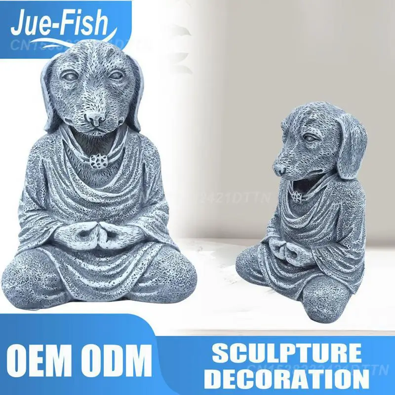 Courtyard Decoration Dog Statue Non Toxic Harmless Weather Proof Resin 190g Garden Decoration Decorative Dog Frostproof Durable