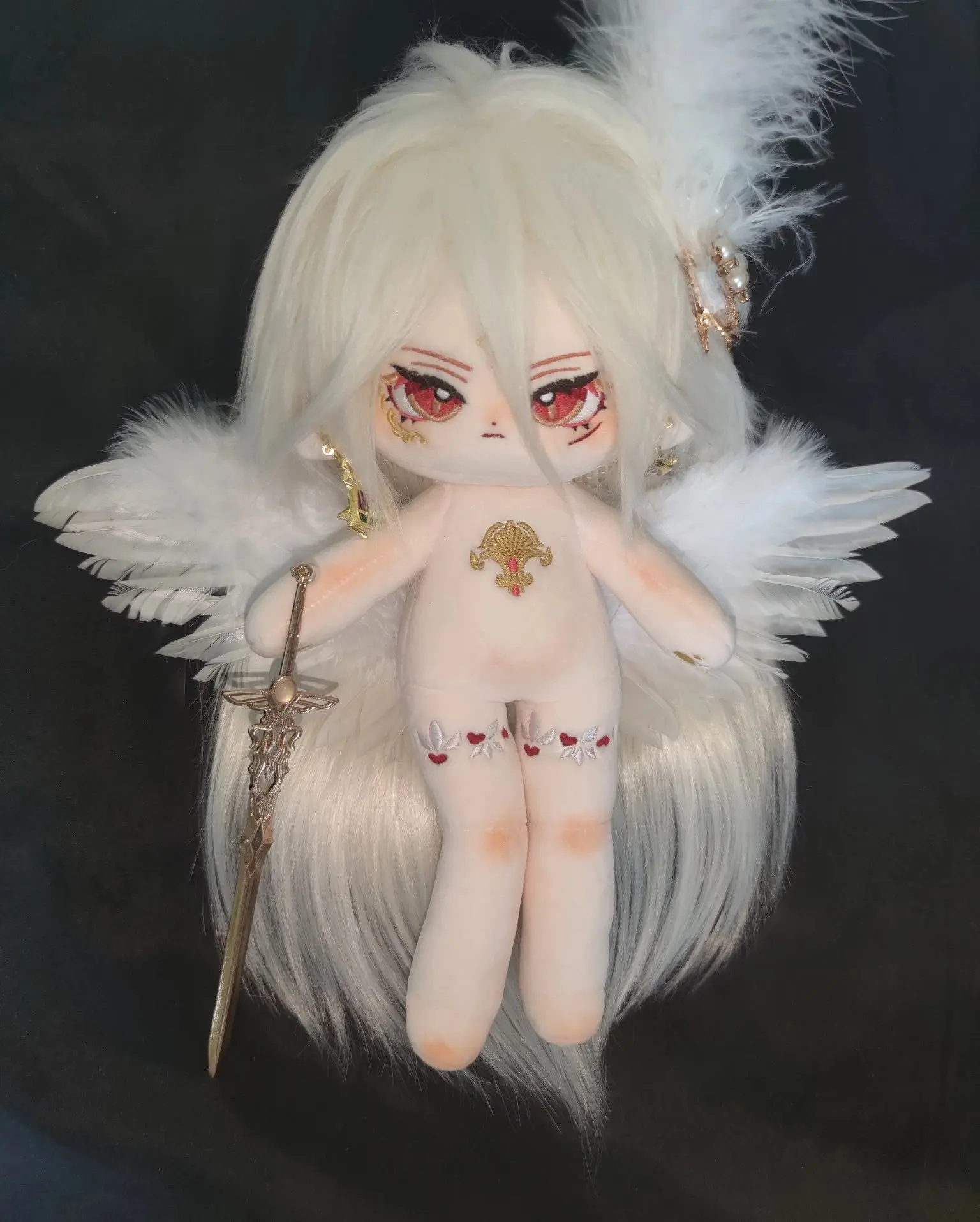 Anime Figure Toy para Crianças, Almofadas Peluches, Corpo Boneca de Algodão, Tian Yu Recheado, Monstro Anjo, Aventurina, Sem Atenção, Recheado, 30cm