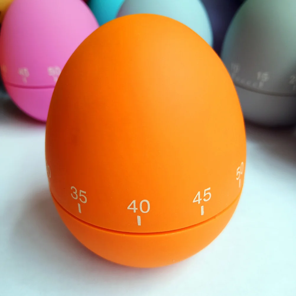 1Pc Egg Shaped Kitchen Timer Creative Portable Baking Time Recorder Cooking Time Manager (Random Color)