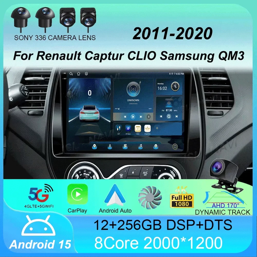 

Auto Radio Android 15 For Renault Captur CLIO Samsung QM3 2011-2020 Multimedia Player Wireless Carplay No 2Din DVD Head Unit