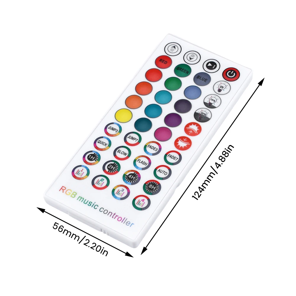 Luzes led controladas por voz com controlador 40 teclas controlador de música sete cores led string inteligente app acessórios de luz