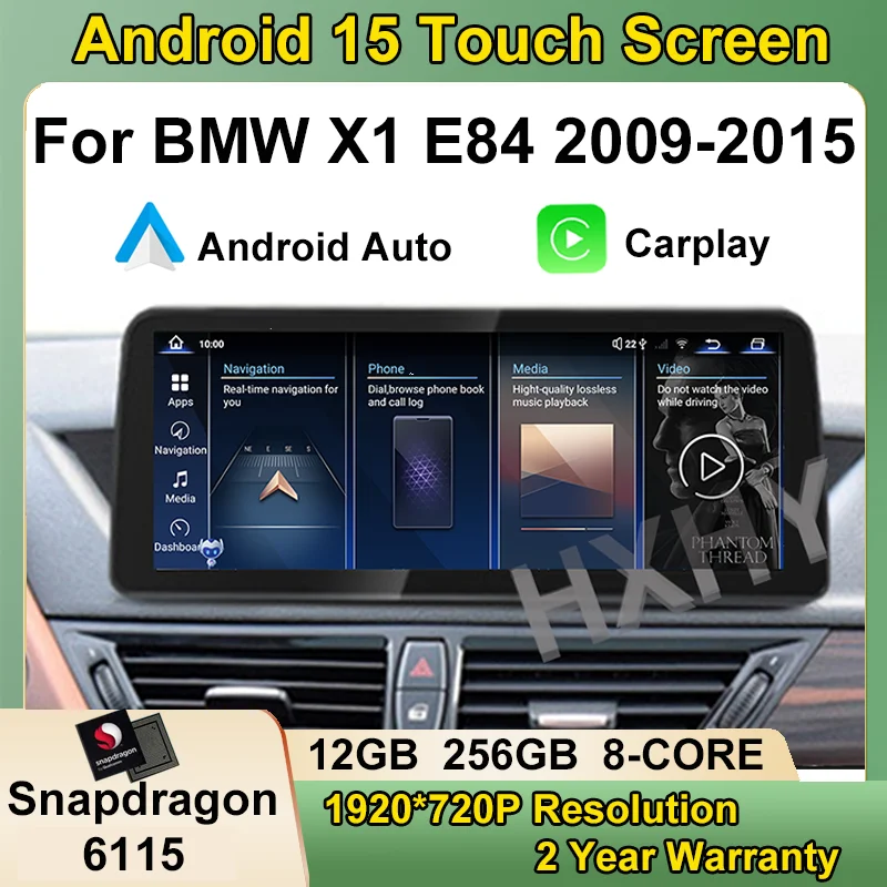 

Qualcomm Android 15 12+256G Auto Carplay Car Dvd Player Radio GPS Navigation Multimedia Stereo For BMW X1 E84 2009-2015