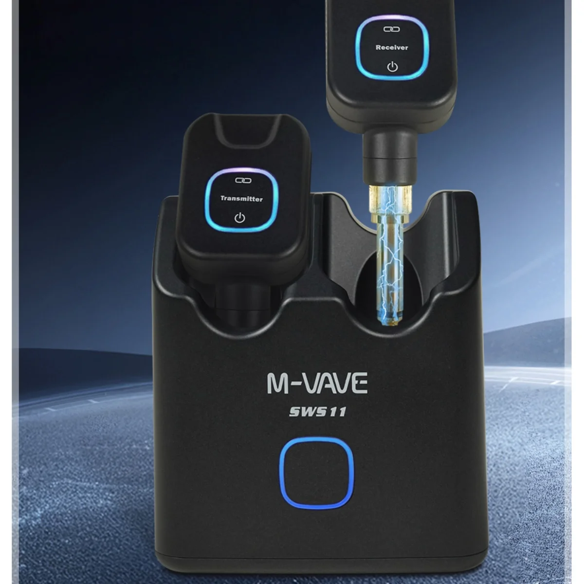 

M-VAVE SWS11 Wireless Audio Transmission System 5.8GHz with Charging Case All-in-One Low Latency 24Bit Sound for Guitar Bass