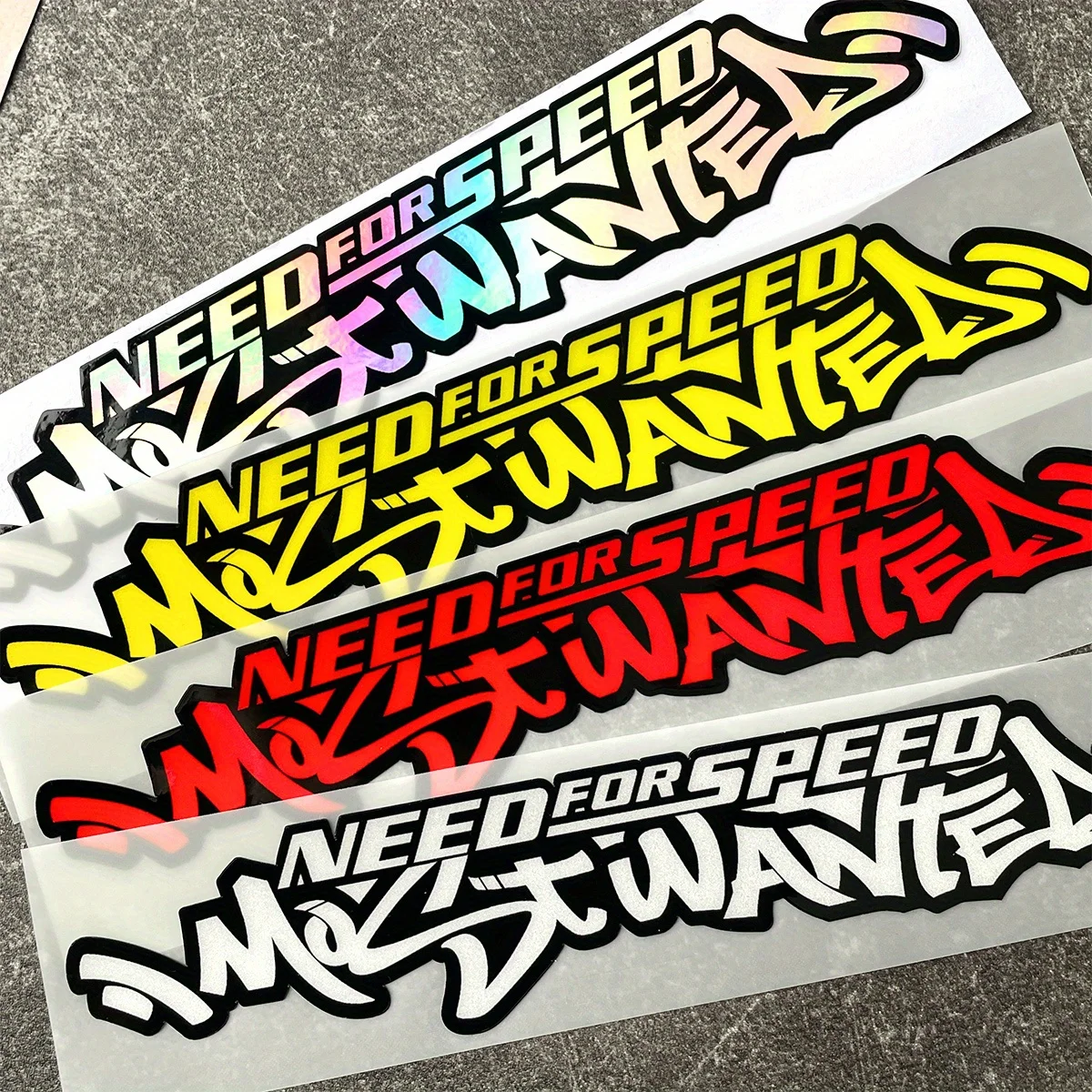 AliExpress Bold Text 4-Color "Need for Speed" Stickers - Waterproof PVC, Scratch-Resistant for Motorcycle & Vehicle Decor