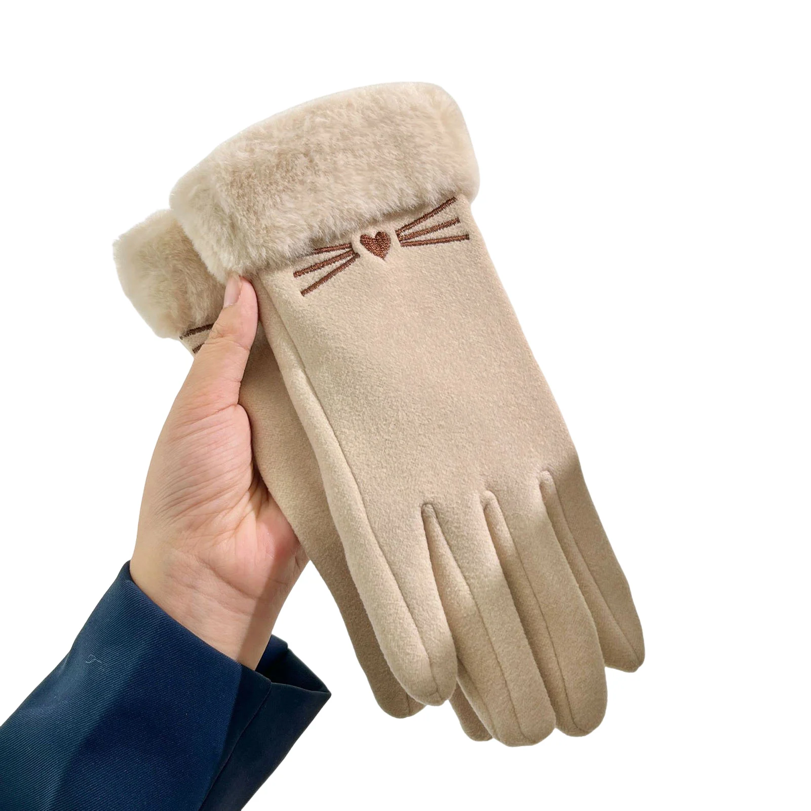 

Touch Screen Cold Weather Gloves Warm Thermal Gloves with Thickened Fur Inside Suitable for Boyfriend Girlfriend Gift