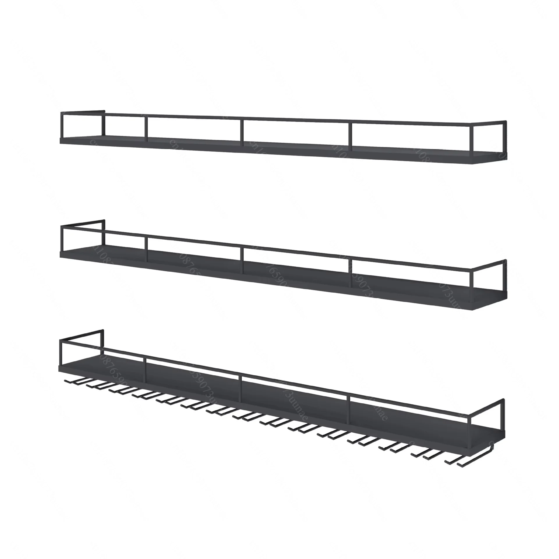 Wall-mounted iron wine rack, modern simple bar hanging wine rack, with inverted glass rack, suitable for bars and restaurants