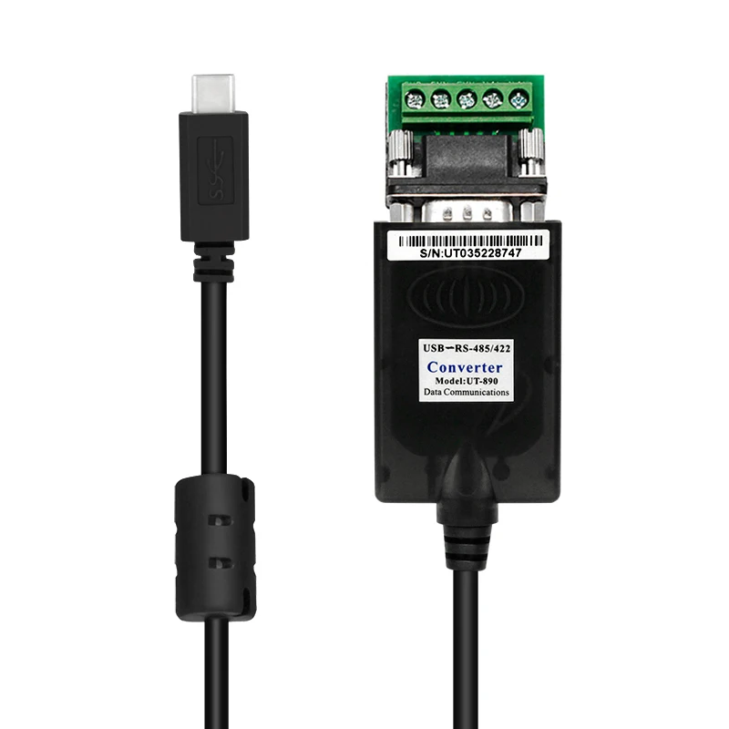 UOTEK-Convertidor de USB-C a RS-485, Cable tipo C RS485 RS422 de 4,9 pies, 1,5 M con anillo magnético FT232, bloques de terminales, RS-422