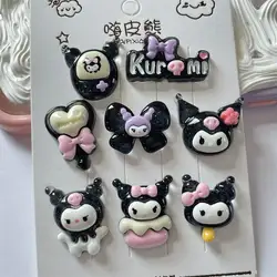 5pcs Transparent classic cartoon sanrio kuromi resin jewelry accessories DIY resin flatback cabochons crafts charms