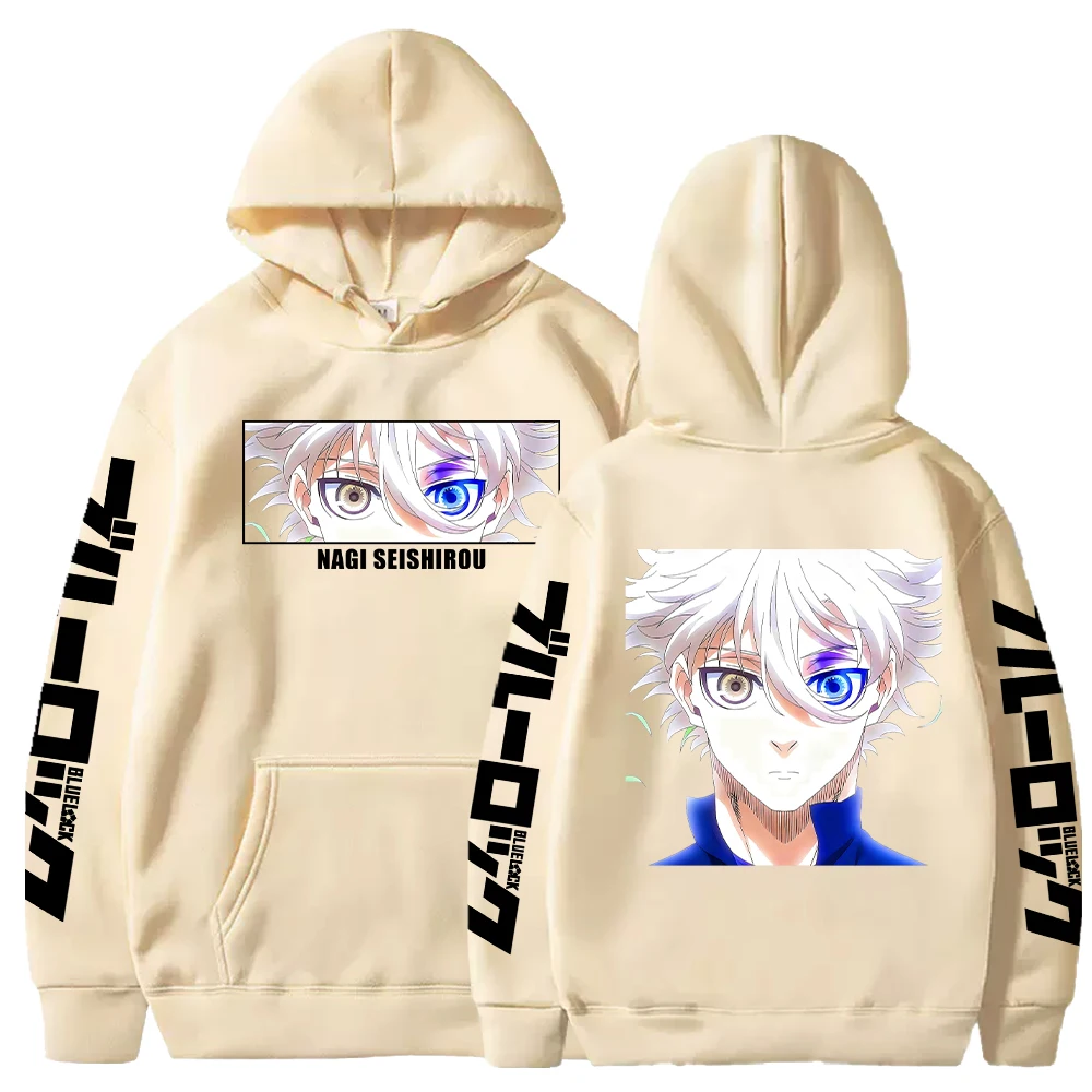 هوديز بطباعة أنيمي للرجال والنساء ، قفل أزرق ، Nagi Seishiro ، مريح ، صوفي ناعم ، ملابس شارع كاجوال ، بلوزات ، خريف ، شتاء #5