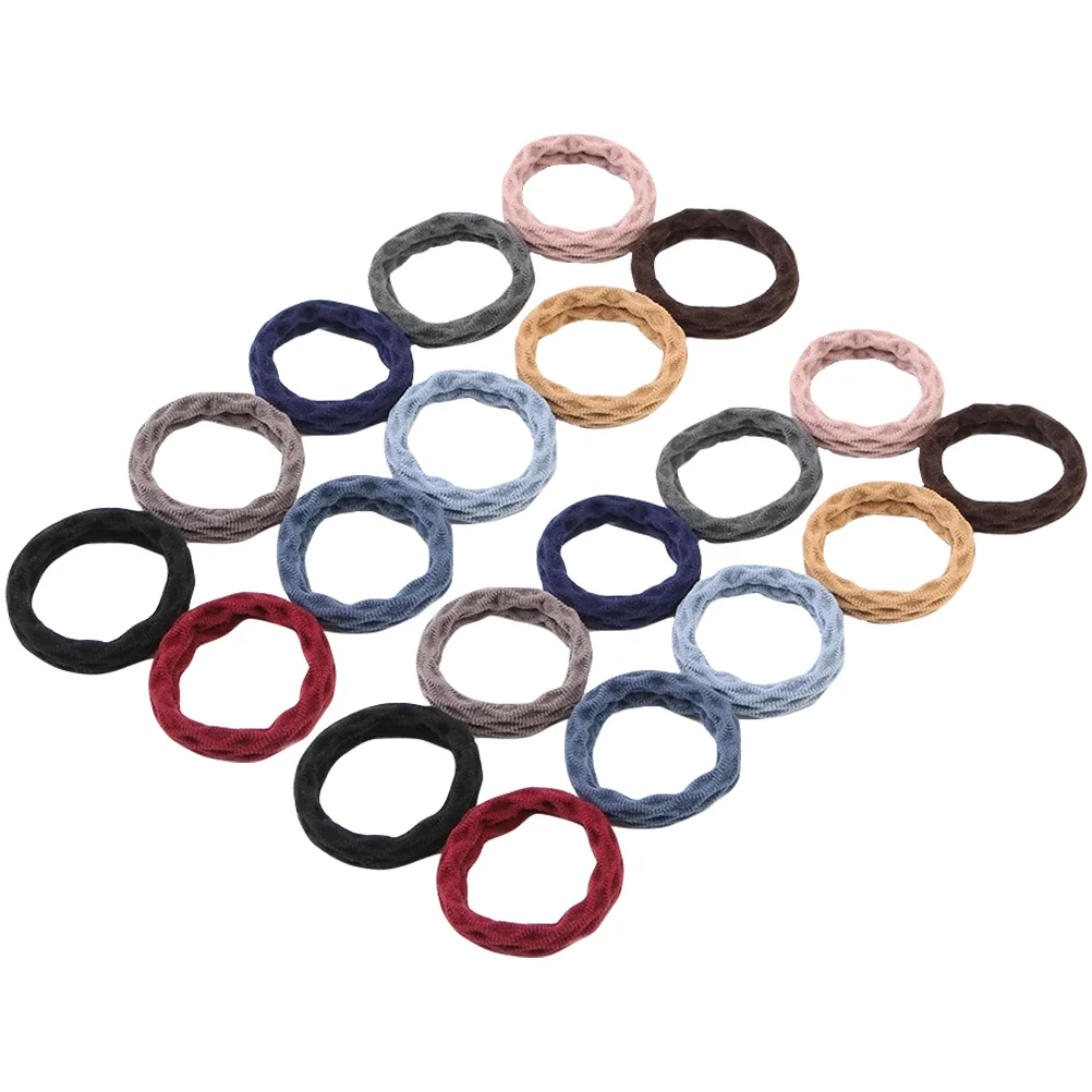 

20pcs Towel Rings for Women Strong Thin Ties Scrunchies Elastic Bands Ponytail Holders Fabric Mini Hair Binders Fine