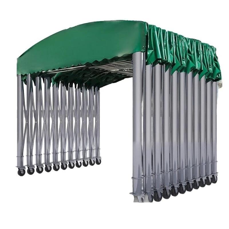 Outdoor food stall tent retractable canopy warehouse parking shading