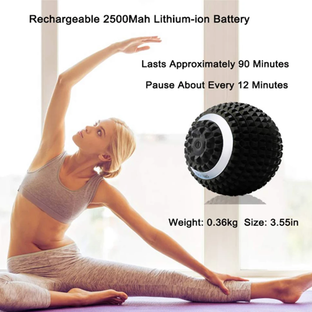 Newest Muscle Recovery 4 Levels Speed Massage Roller, Electric Washable Yoga Vibrating Massage Ball-