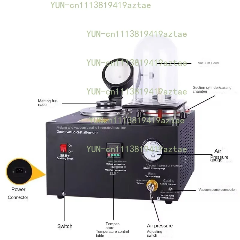 1-3kg Three in One Jewelry Casting Machine Vacuum Melting Equipment Refined Precious Metal Jewelry Casting Tools 220V/110V 1800W