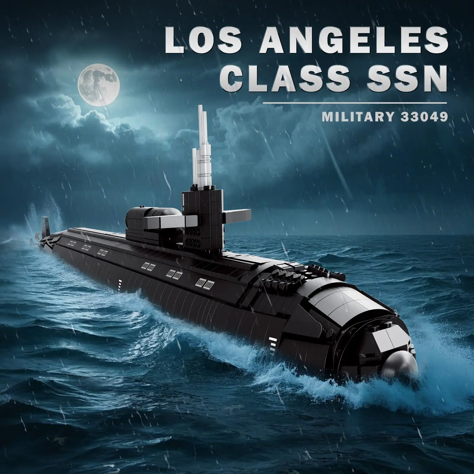 2988 Uds. Bloques de construcción militares SSN de clase de Los Ángeles, montaje de ladrillos submarino Nuclear MOC, juguetes para niños, conjunto de regalo
