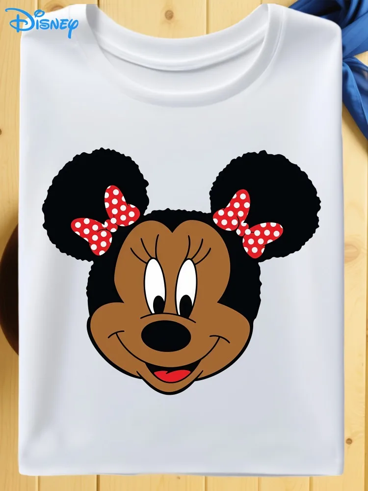 

Disney Minnie Mouse T-Shirt Black and White Polka Dot Bow Short-Sleeve Top Featuring Iconic Ears Comfortable Year-Round Wear
