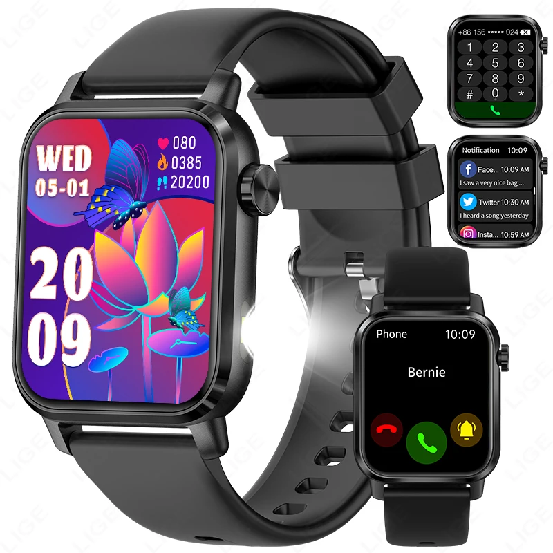 

2025 New For Xiaomi Huawei 1.85" Bluetooth Call Smart Watch Men Women Full Touch Screen Sports Fitness Pedometer Smartwatch Lady