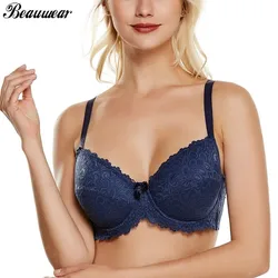 Beauwear Push Up Bra  Sexy Lace Bras for Women Comfortable Underwired Bralette Full Coverage Brassiere  34D 36D 38D 40D 42D 44D