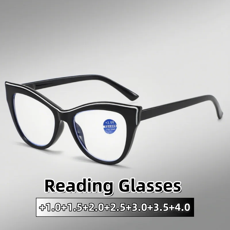 

Personality Tide Flow Cat Reading Glasses for Women Men Ultra Light Durable HD Anti-Blue Light Far Sight Eyeglasses +1.0 TO +4.0