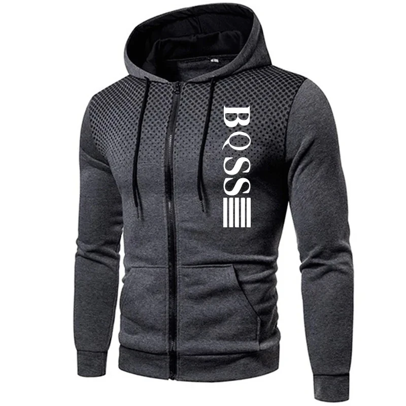 Mens Tracksuits Casual Sweatpants Printing Zipper Hooded Sweatshirt fashion Versatile Coat Outdoors Jogging Sports Clothing Top