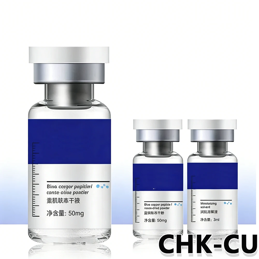 Сыворотка-эссенция с пептидом синей меди в лиофилизированном виде - Восстанавливает чувствительную кожу, увлажняет и подтягивает кожу - Набор