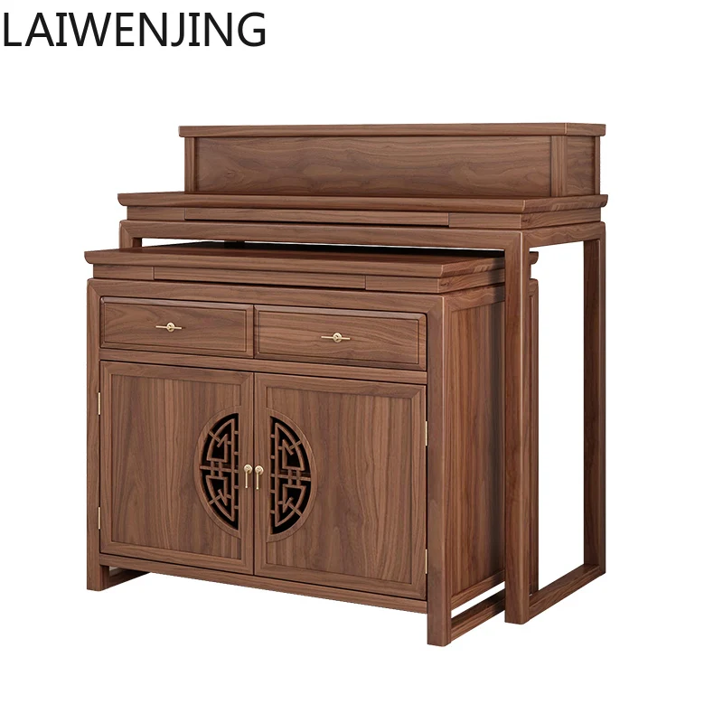 

HLZ new Chinese-style incense table for household Buddhist hall table for table Solid wood gongtai Buddhist shrine shrine
