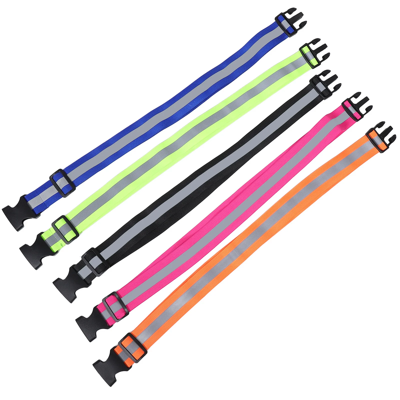 

5Pcs Reflective Running Belt Elastic Waist Band High Visibility Night Cycling Walking Safety Gear Reflective Running Belt