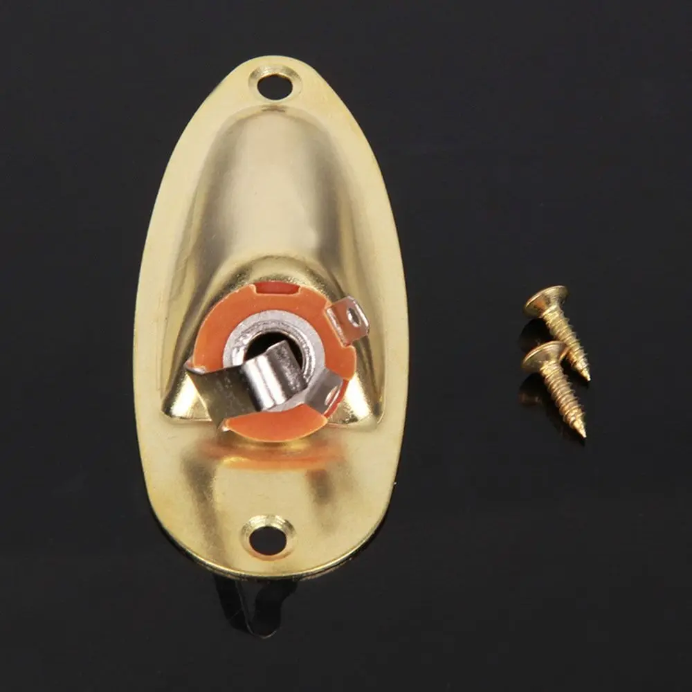 Guitar Input Jack Socket Plate Output Loaded Boat Style 1/4 Inch with Screws for Fender Stratocaster Strat St Mono Electric