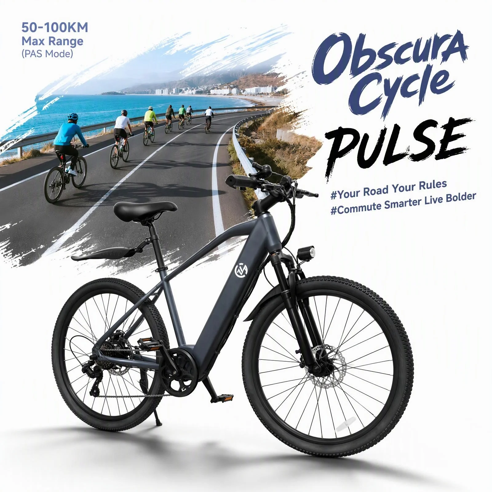 Removable Battery Off-Road Electric Bike, 48V 10.4Ah Detachable Battery, Dual Disc Brake System & All-Terrain Tires, Solves inconvenient charging and poor road adaptability, Practical Safe Build, Ideal for Snowfield & Beach Riding, Premium Christmas