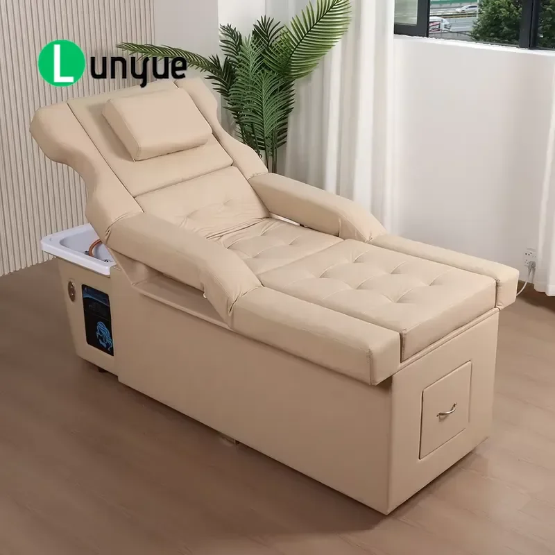 Electric Spa Massage Bed Thai Shampoo Head Treatment Steam Foot Bath Manicure Furniture for Beauty Shop Relaxation