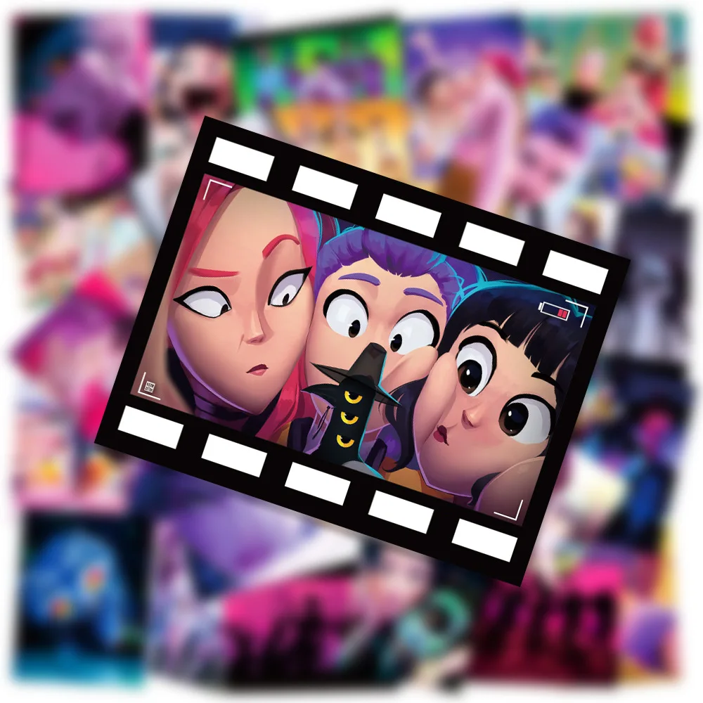 50 قطعة من ملصقات K-pop Demon Hunters HUNTR/X ملصقات جرافيتي للفيلم كوب ماء ملصقات زخرفية مقاومة للماء #4