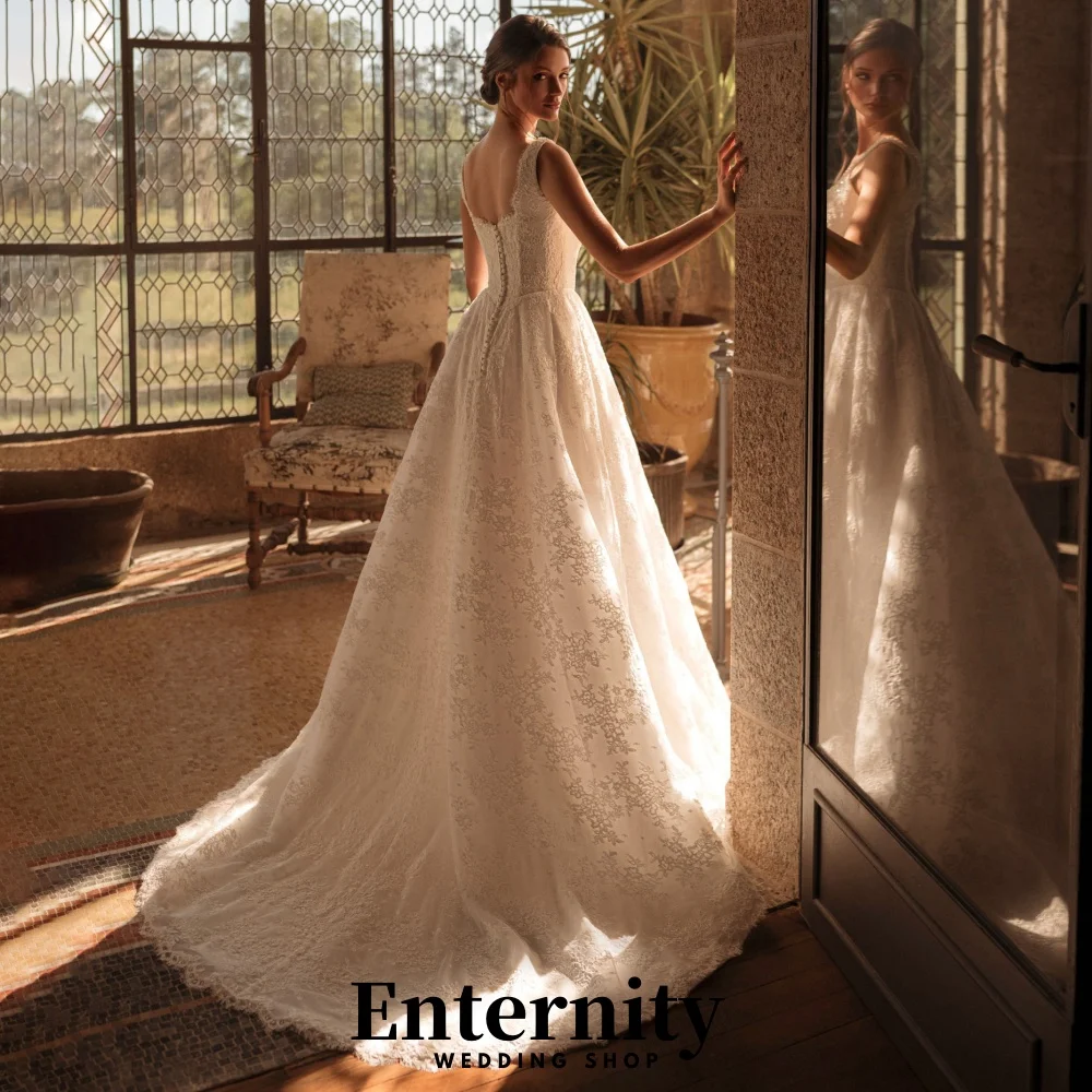 Customized Button Wedding Dresses Elegant Sweetheart Sleeveless For Women Charming Simple Tulle Bridal Gowns Vestidos De Novia