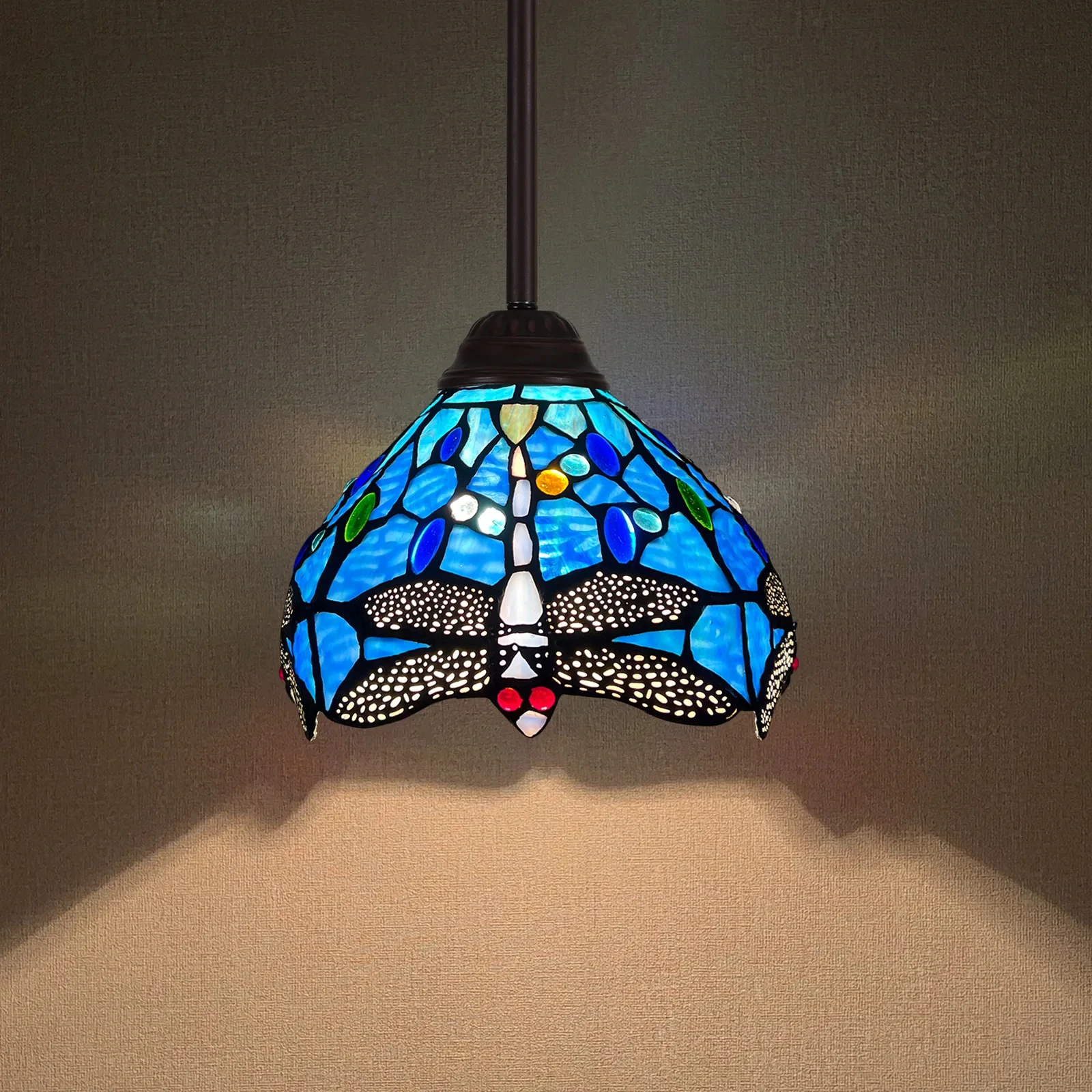 CX199HO Dragonfly Style Tiffany Pendant Lamp 18