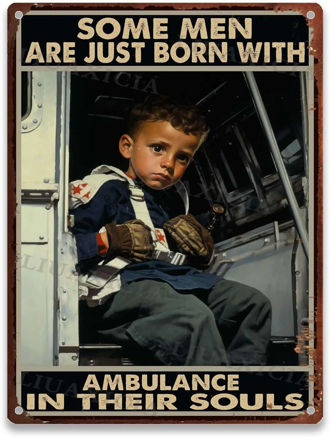 Tin Sign Some Men Are Just Born With Ambulance In Their Souls For Home Kitchen Bar Room Garage Decor 12.00