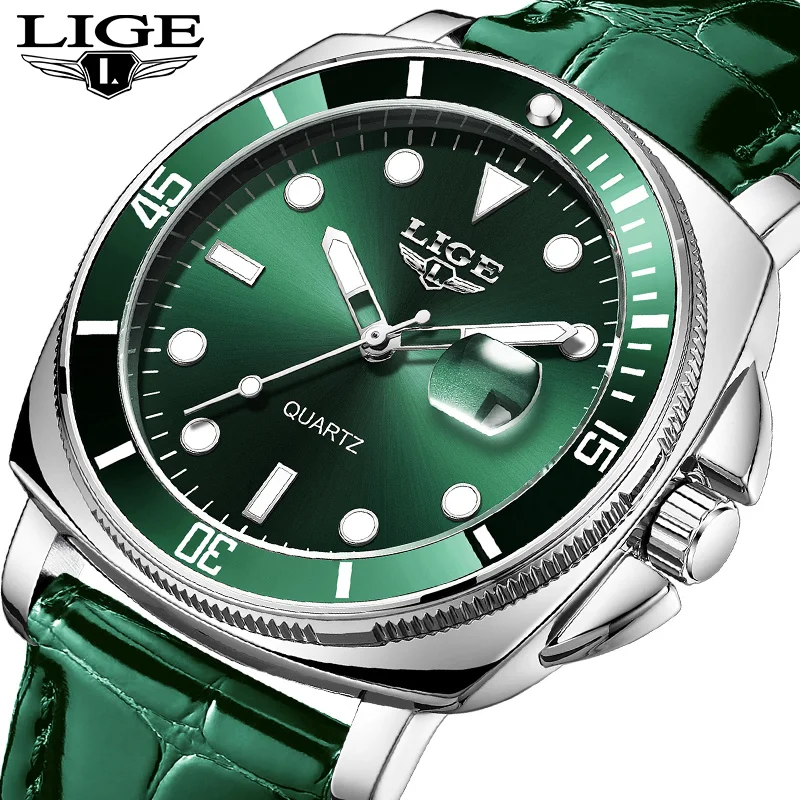 

LIGE Роскошные деловые квадратные мужские часы, водонепроницаемые светящиеся часы с датой для мужчин, кварцевые мужские часы из нержавеющей стали, Relojs + коробка