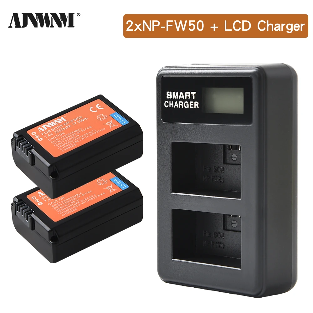 

NP-FW50 NPFW50 NP FW50 Battery+LCD Dual Charger for Sony Alpha a6500 a6300 a6000 a5000 a3000 NEX-3 a7 7R a7R a7R II