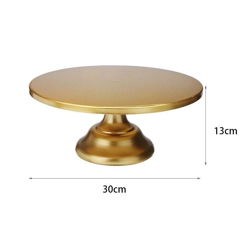 2X 12 Inch Iron Round Cake Stand Cake Plate Pedestal Dessert Holder Wedding Birthday Party-Gold