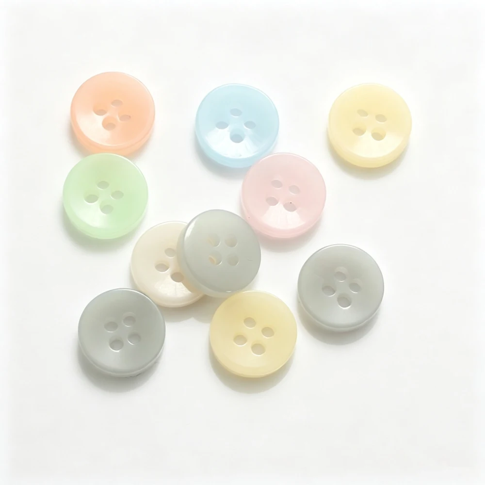 1000PCS 11mm Color Resin Buttons Cat Eye Button Pearllight Bowl Shape Four Eye Button Wedding Decoration Sewing Accessories
