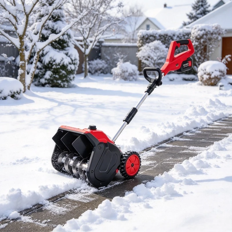 12 Inch Brushless Cordless Snow Blower Electric Hand Push Snow Remover Wheel Type Snow Thrower for Yard