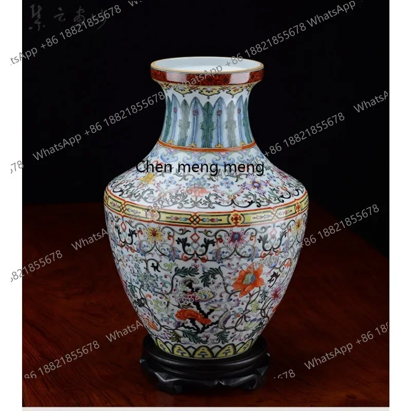 A74Handmade vase pastel antique vase auspicious longevity Jingdezhen ceramic small vase manufacturer