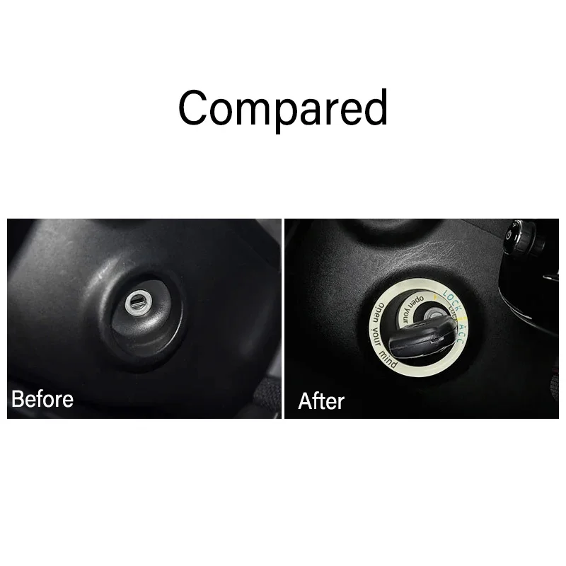 For Smart 451 453 Fortwo Forfour Car Ignition Key Keyhole Sticker Luminous Ring Decorative Interior Accessories Styling 2PCS