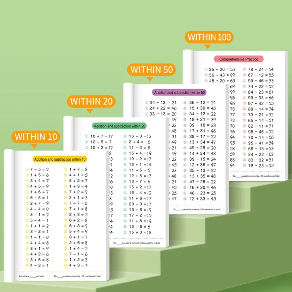 Arbeitsheft zum Addieren und Subtrahieren von 10-100, Mathe-Übungen für Schüler der 1. Klasse, Übungsbuch zum Früheschulieren des Zahlensinnens – Detail 4