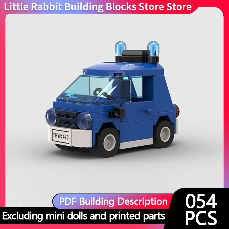 City Car Model MOC Building Bricks Small Commuting Compact Car Modular Technology Children Holiday Gifts Assemble Toys Suit