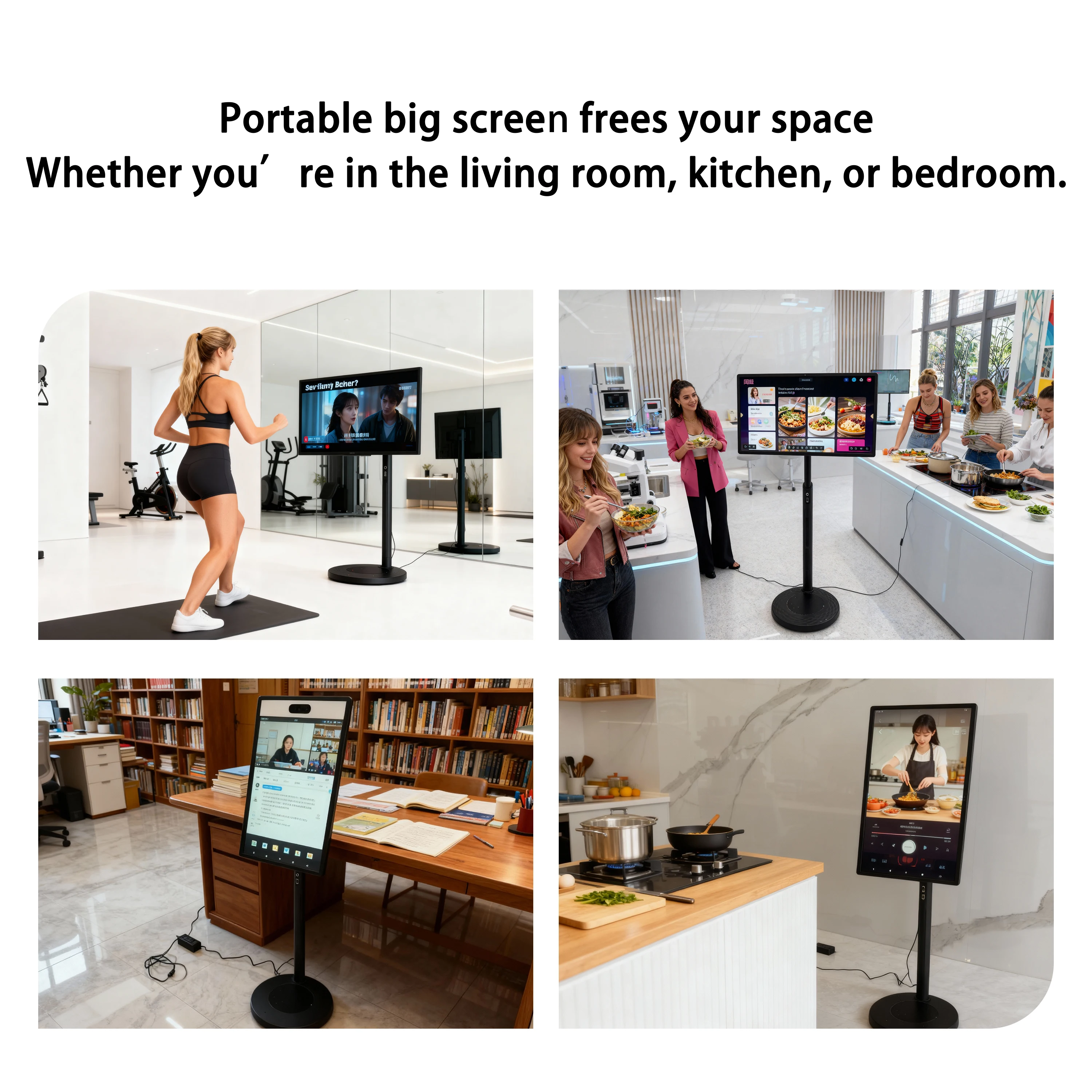 Android Smart TV Portable Monitor Full HD LCD Touch Screen SDK Interactive Text Display Animation Support Indoor Use