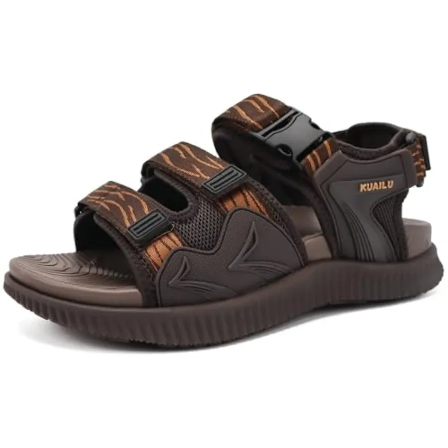 

KuaiLu Mens Hiking Sandals with Arch Support Orthopedic Walking Recovery Sandals for Plantar Fasciitis Open Toe Summer Athletic