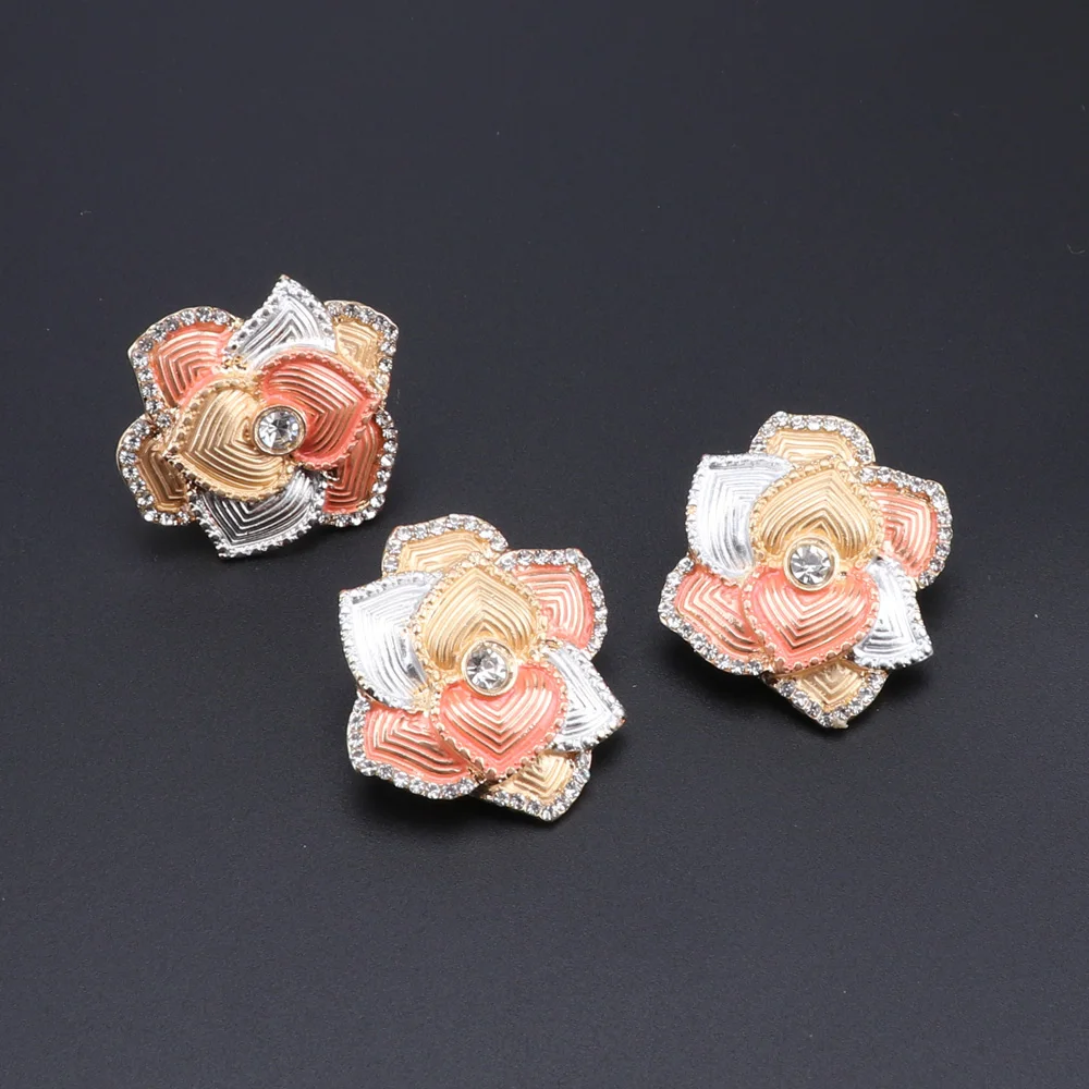 CYNTHIA Fashion Elegant Flower Pendant Necklace Jewelry Sets Luxury Crystal Dubai Bride Wedding Gold Color Jewelry Accessories